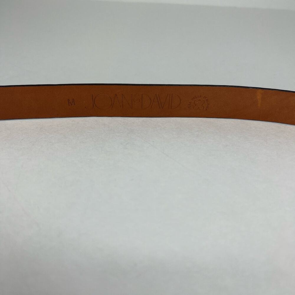 Joan & David Italy Croc Pattern Brown Leather Belt with Silvertone Hardware Sz M - Picture 8 of 12